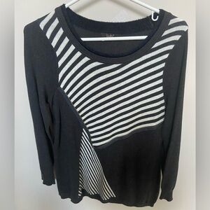 Veeko sweater size medium/large striped with zipper accent